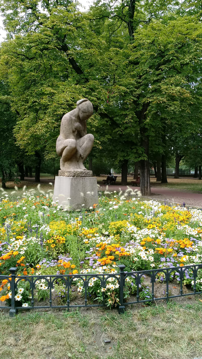 photo of a female statue in Letna Gardens